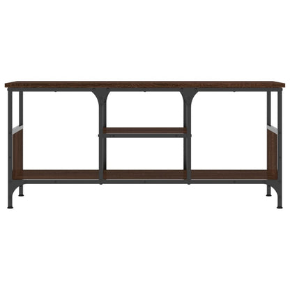Mobile TV Rovere Marrone 100x35x45 cm Legno Multistrato e Ferro