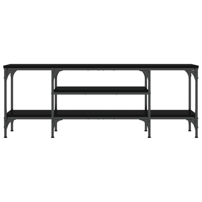 Mobile Porta TV Nero 121x35x45 cm in Legno Multistrato e Ferro