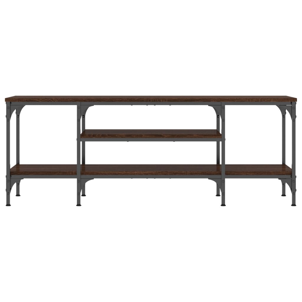 Mobile TV Rovere Marrone 121x35x45 cm Legno Multistrato e Ferro