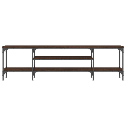 Mobile TV Rovere Marrone 161x35x45 cm Legno Multistrato e Ferro