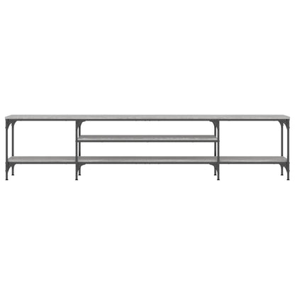 Mobile TV Grigio Sonoma 201x35x45 cm Legno Multistrato e Ferro