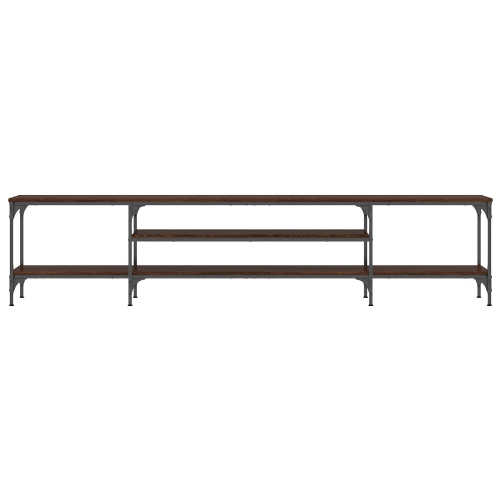 Mobile TV Rovere Marrone 201x35x45 cm Legno Multistrato e Ferro