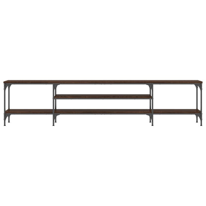 Mobile TV Rovere Marrone 201x35x45 cm Legno Multistrato e Ferro
