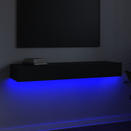 Mobile Porta TV con Luci LED Nero 120x35x15,5 cm
