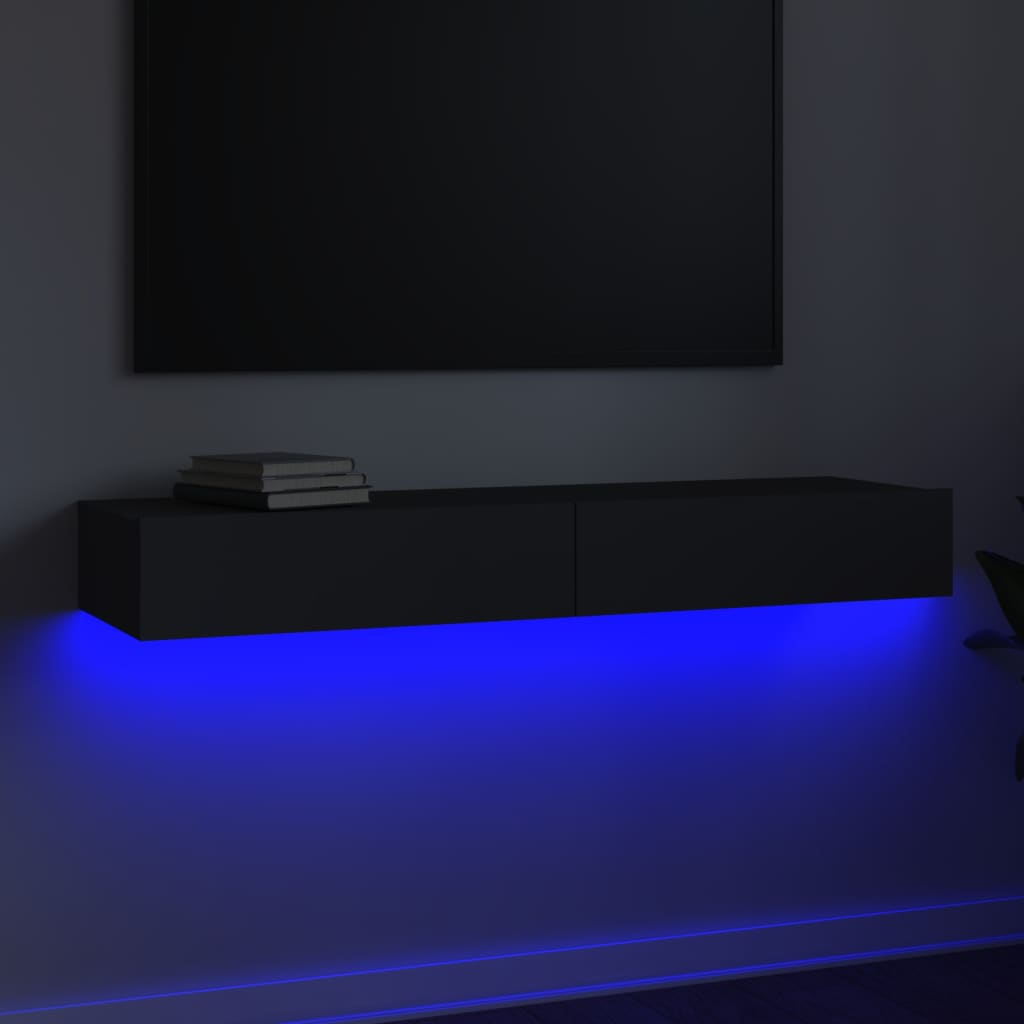 Mobile Porta TV con Luci LED Grigio 120x35x15,5 cm