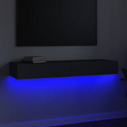 Mobile Porta TV con Luci LED Grigio 120x35x15,5 cm
