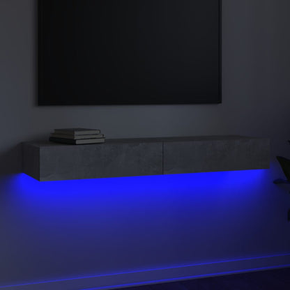 Mobile Porta TV con Luci LED Grigio Cemento 120x35x15,5 cm