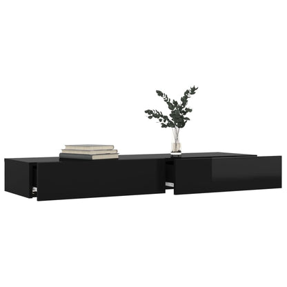 Mobile Porta TV con Luci LED Nero Lucido 120x35x15,5 cm