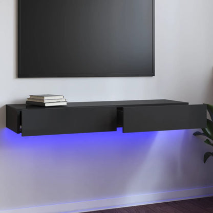 Mobile Porta TV con Luci LED Grigio Lucido 120x35x15,5 cm