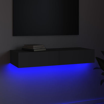 Mobile Porta TV con Luci LED Grigio 90x35x15,5 cm