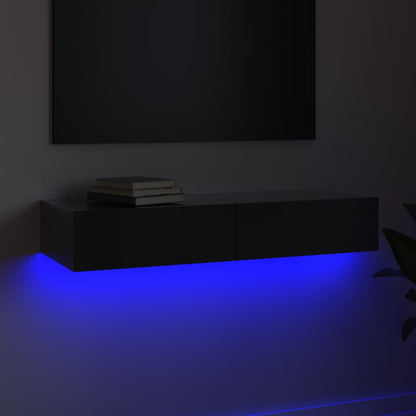 Mobile Porta TV con Luci LED Grigio Lucido 90x35x15,5 cm