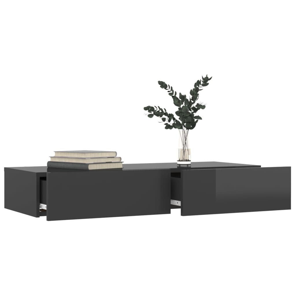 Mobile Porta TV con Luci LED Grigio Lucido 90x35x15,5 cm