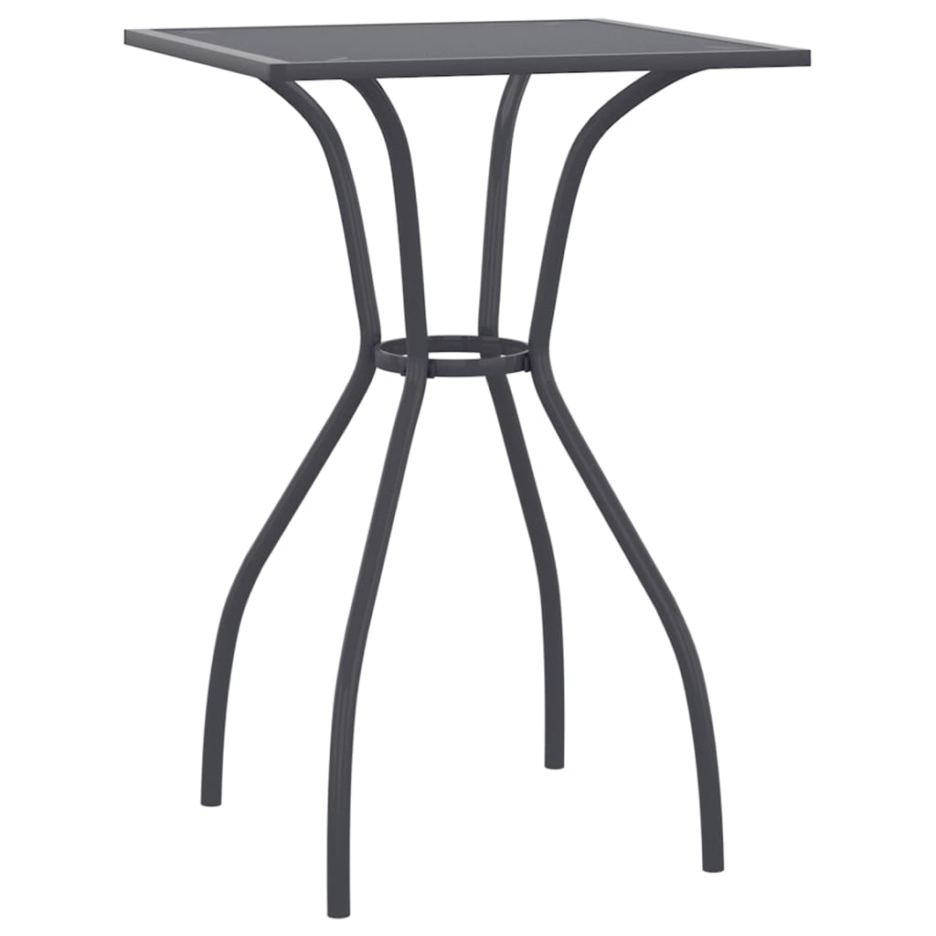 Tavolo da Giardino Antracite 50x50x72 cm Rete d'Acciaio