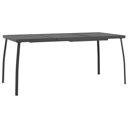 Tavolo da Giardino Antracite 165x80x72 cm Rete d'Acciaio