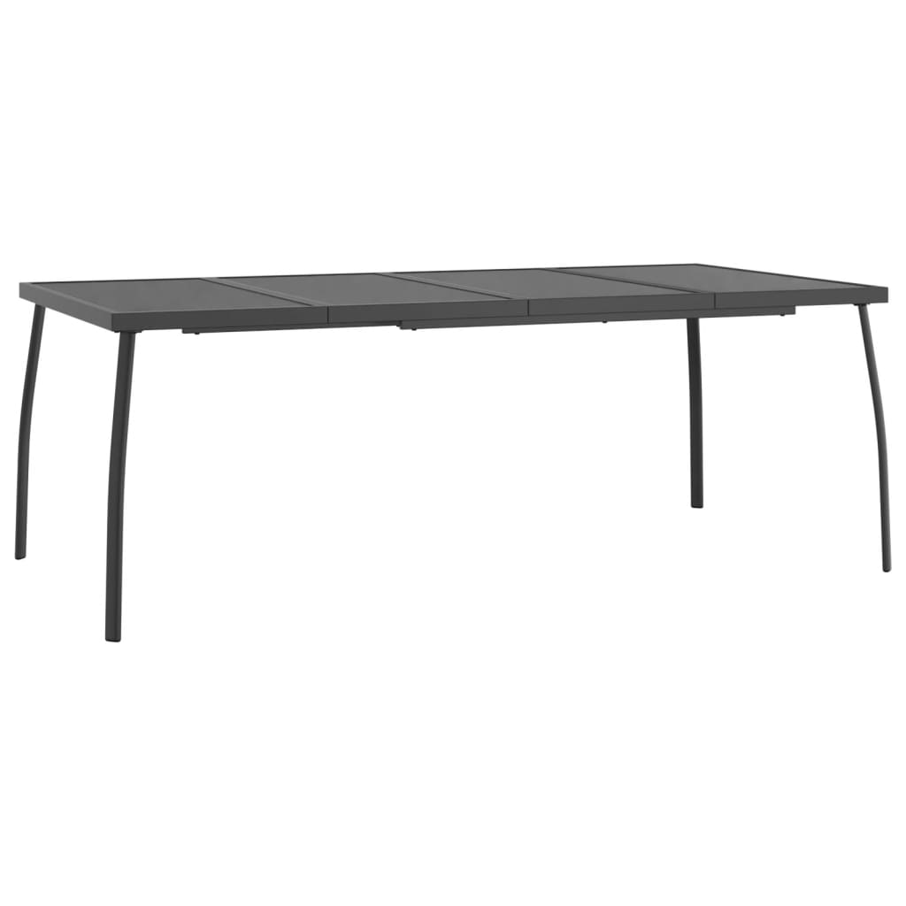 Tavolo da Giardino Antracite 200x100x72 cm Rete d'Acciaio