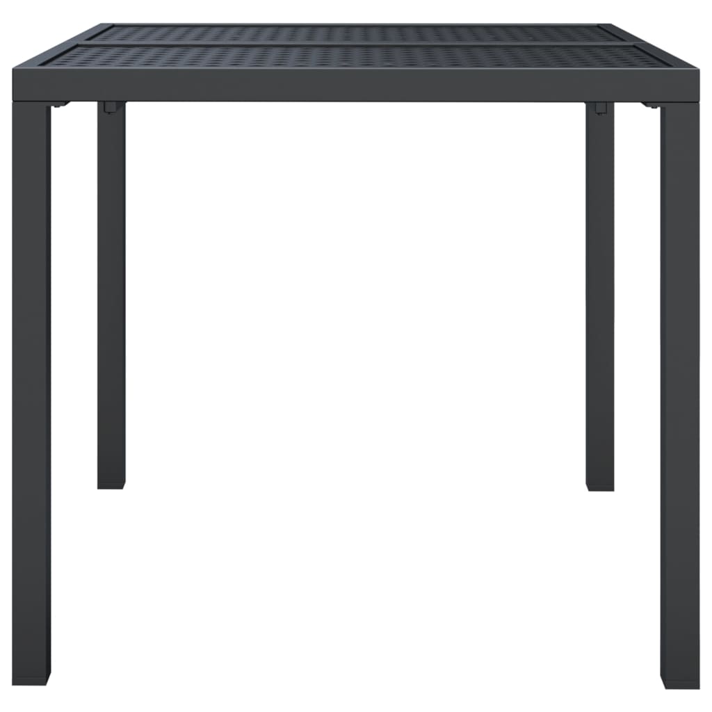 Tavolo da Giardino Antracite 80x80x72 cm Acciaio