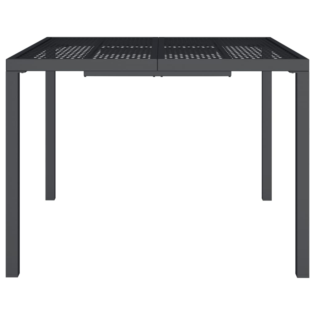 Tavolo da Giardino Antracite 100x100x72 cm Acciaio