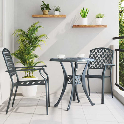 Sedia da Giardino 2 pcs Antracite 56 x 65 x 89 cm Acciaio