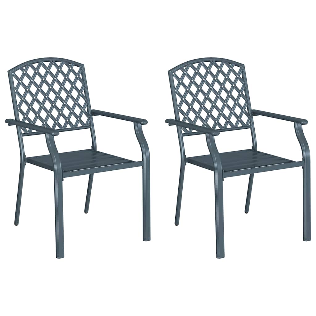 Sedia da Giardino 2 pcs Antracite 56 x 65 x 89 cm Acciaio