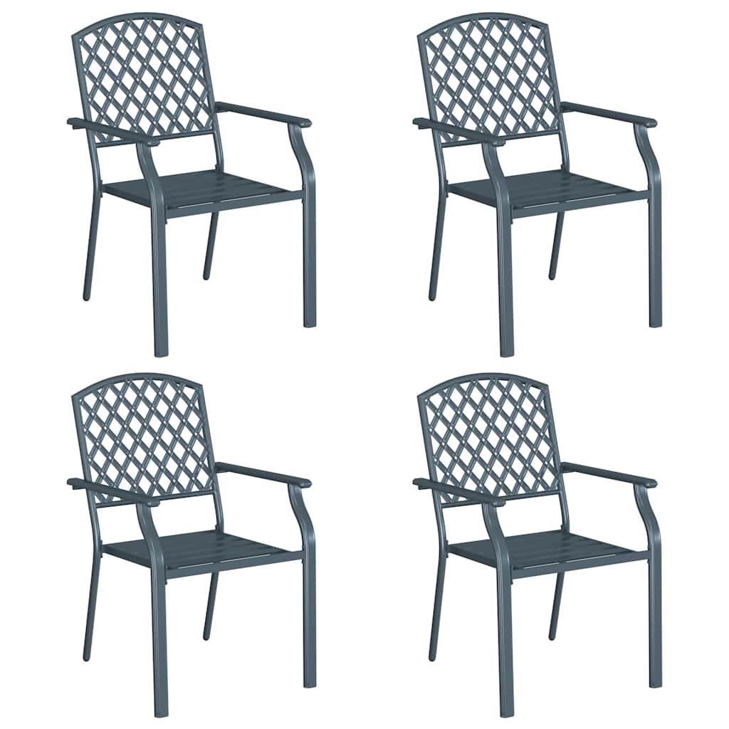 Sedia da Giardino 4 pcs Antracite 56 x 65 x 89 cm Acciaio