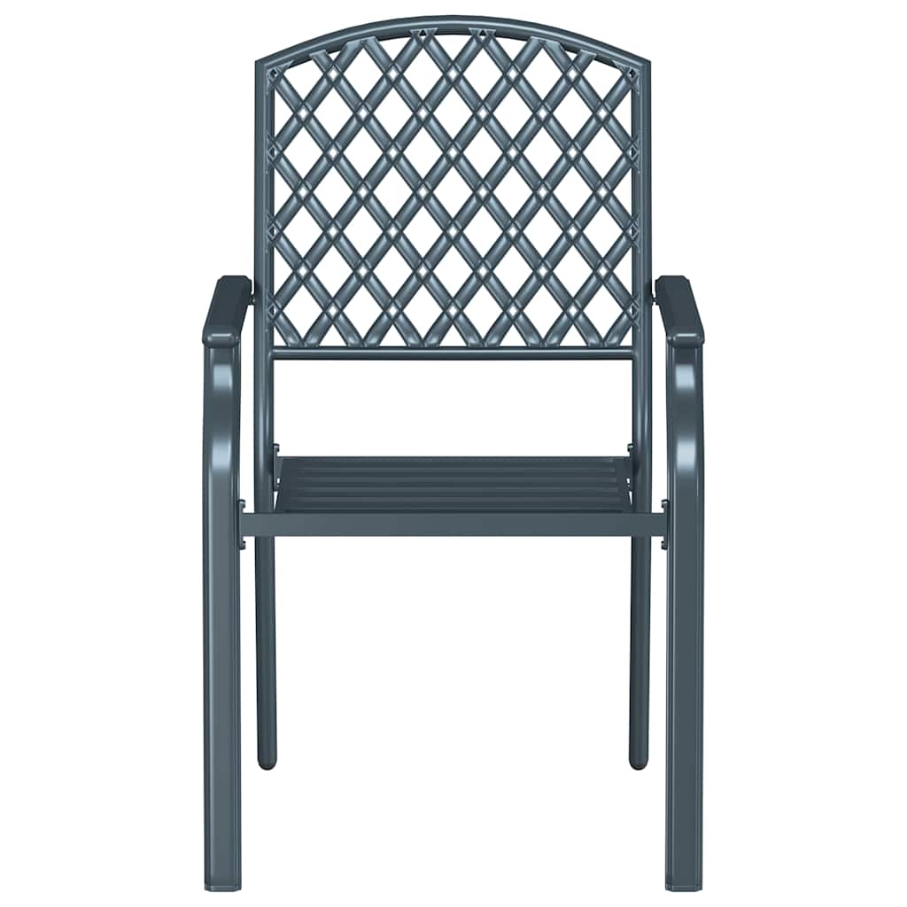 Sedia da Giardino 4 pcs Antracite 56 x 65 x 89 cm Acciaio