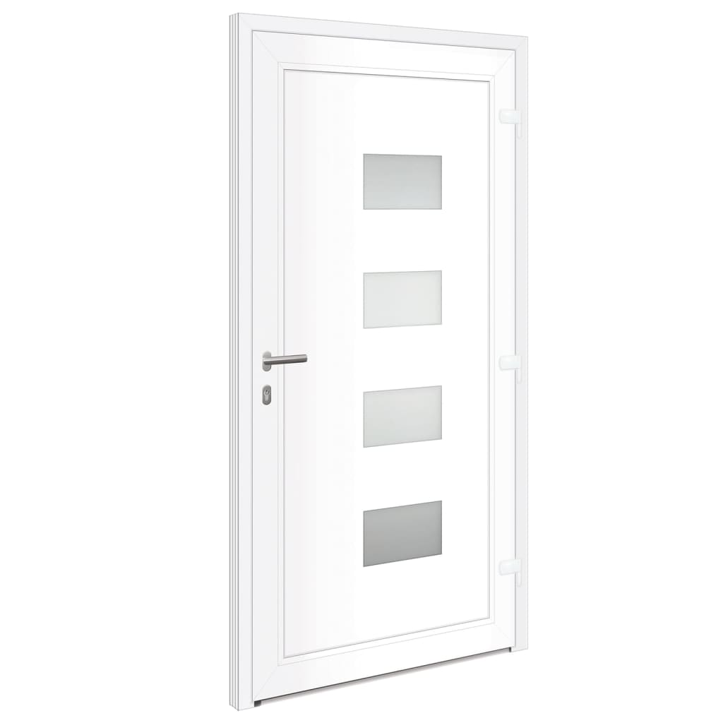 Porta Ingresso Bianca 100x200 cm in Alluminio e PVC