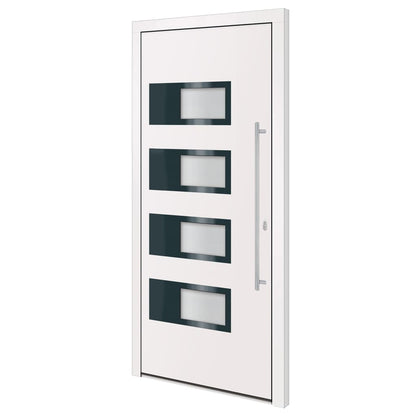Porta Ingresso Bianca 100x210 cm in Alluminio e PVC
