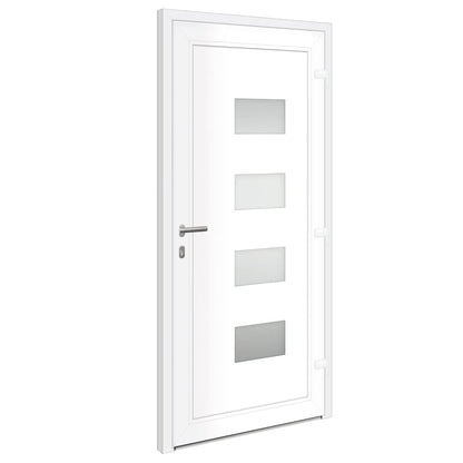 Porta Ingresso Bianca 100x210 cm in Alluminio e PVC