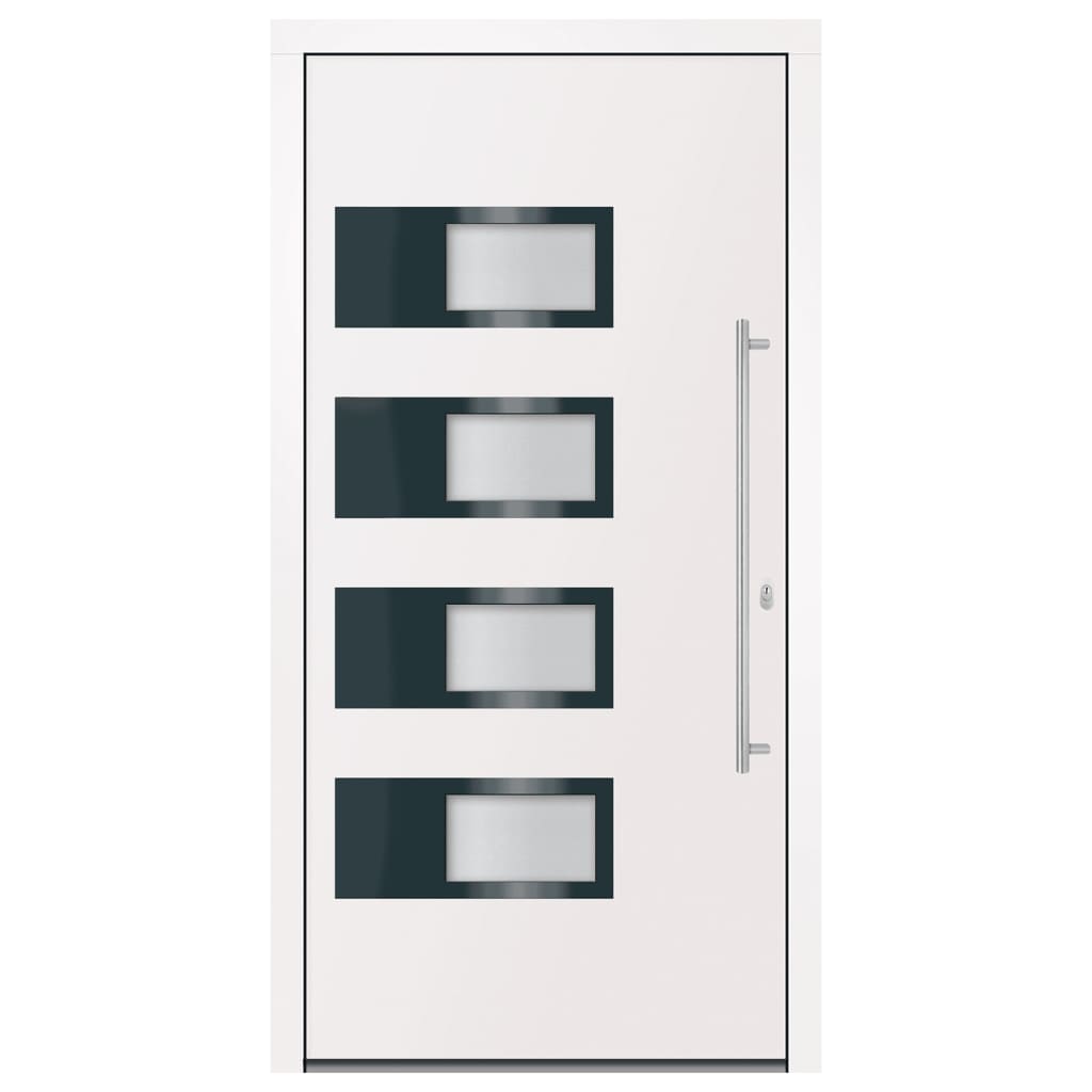Porta Ingresso Bianca 110x210 cm in Alluminio e PVC