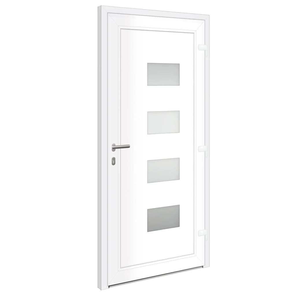 Porta Ingresso Antracite 100x210 cm in Alluminio e PVC
