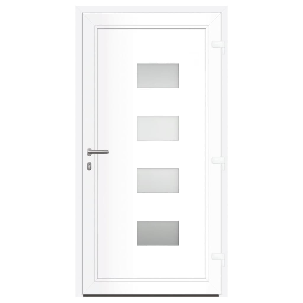 Porta Ingresso Antracite 110x210 cm in Alluminio e PVC