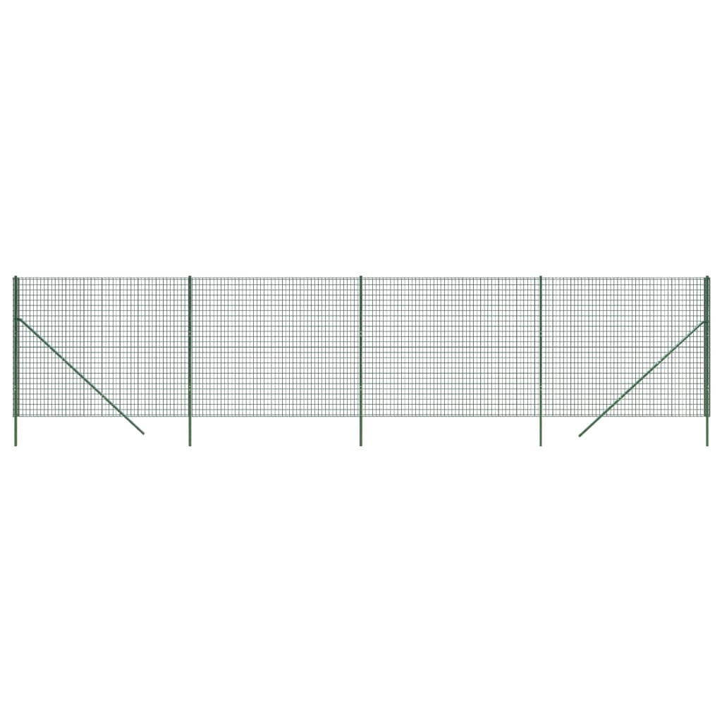 Recinzione Metallica Verde 1,4x10 m in Acciaio Zincato