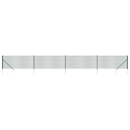 Recinzione Metallica con Picchetti Ancoraggio Verde 1,1x10 m