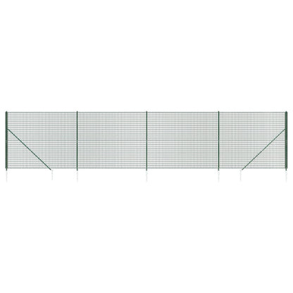 Recinzione Metallica con Picchetti Ancoraggio Verde 1,6x10 m