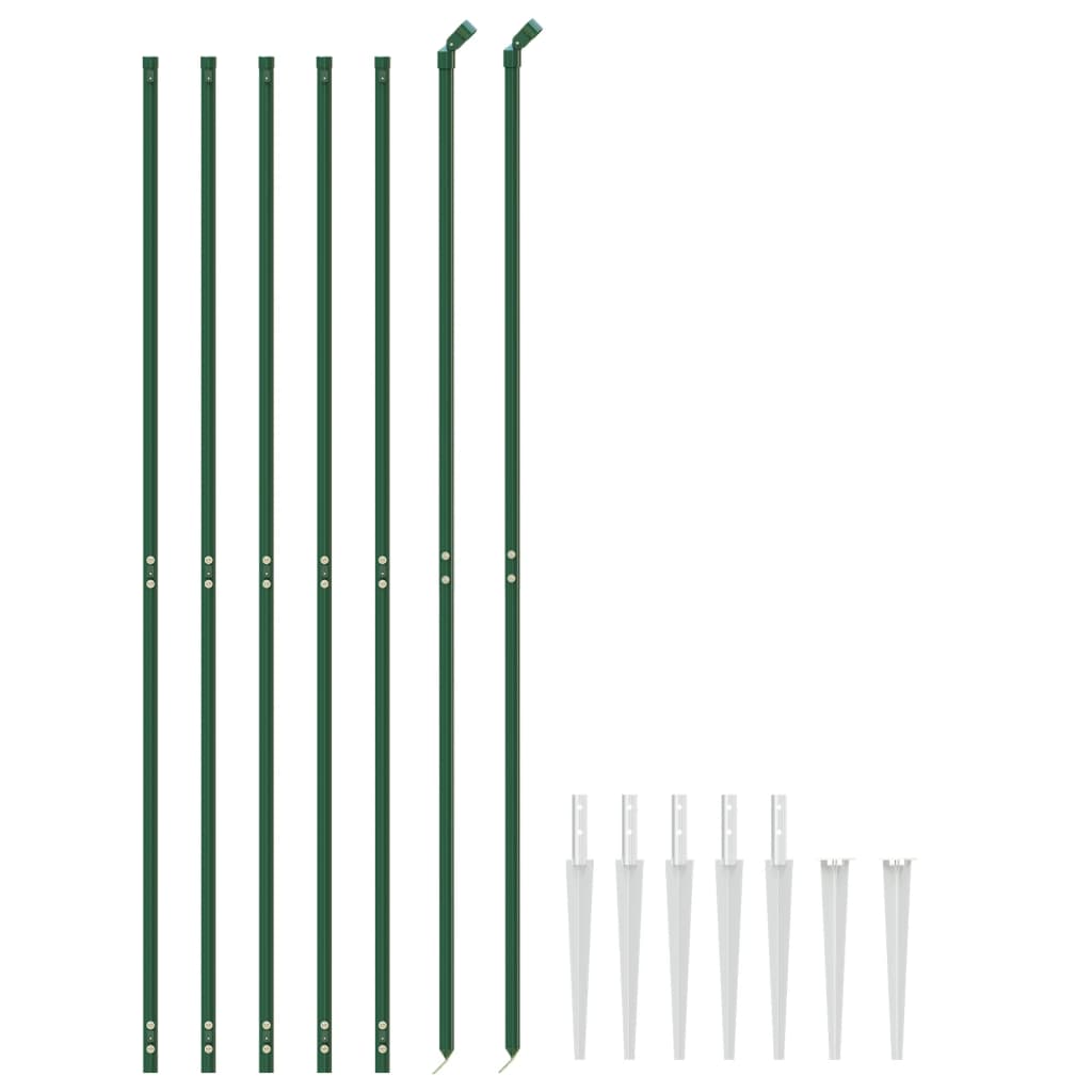 Recinzione Metallica con Picchetti Ancoraggio Verde 1,6x10 m