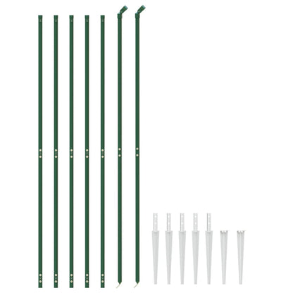 Recinzione Metallica con Picchetti Ancoraggio Verde 1,6x10 m