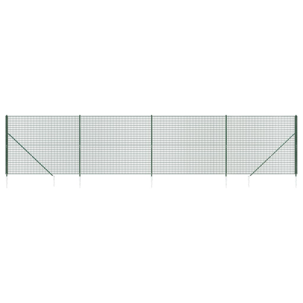 Recinzione Metallica con Picchetti Ancoraggio Verde 2x10 m