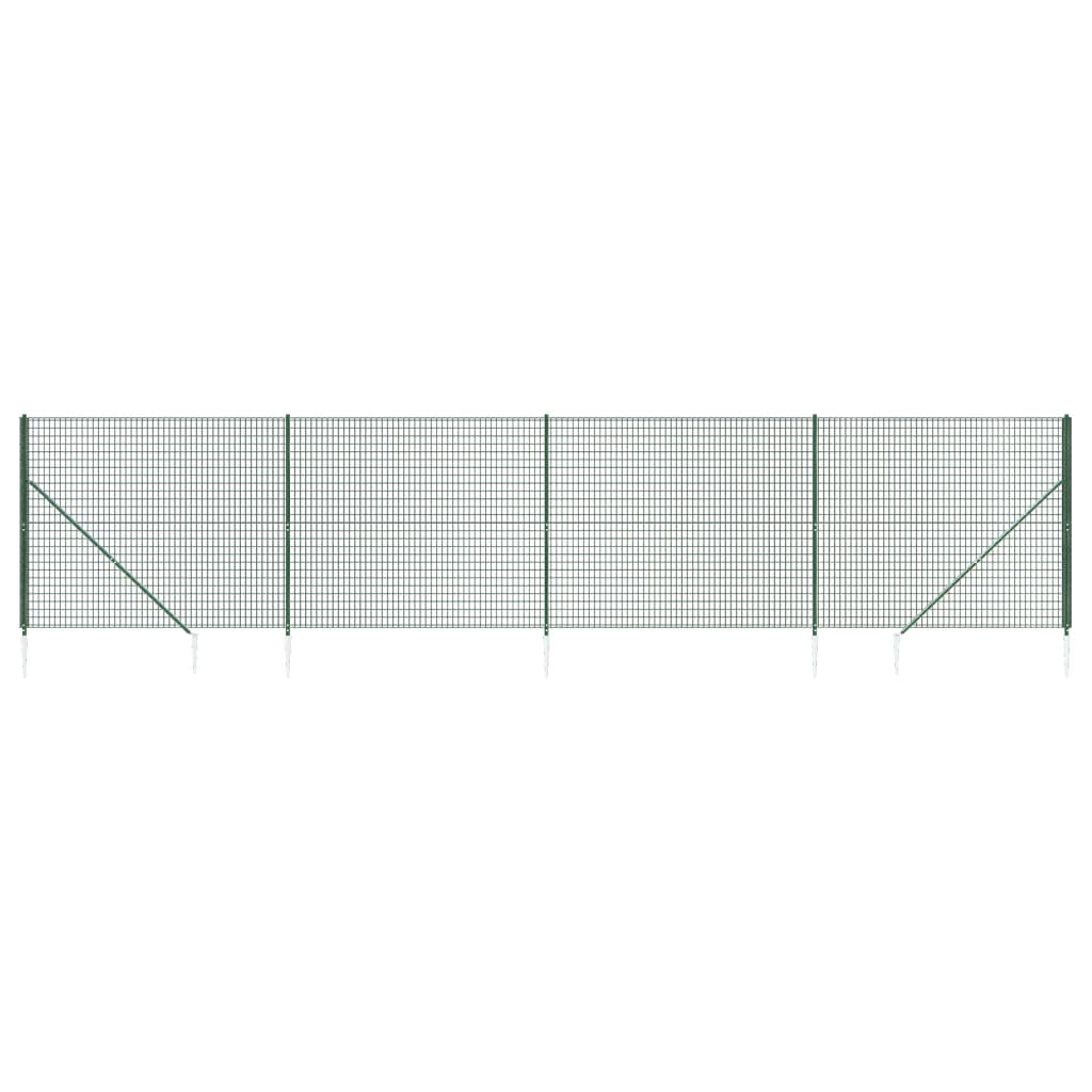 Recinzione Metallica con Picchetti Ancoraggio Verde 2,2x10 m