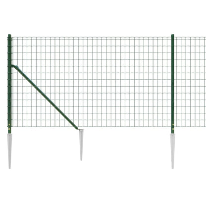 Recinzione Metallica con Picchetti Ancoraggio Verde 0,8x25 m