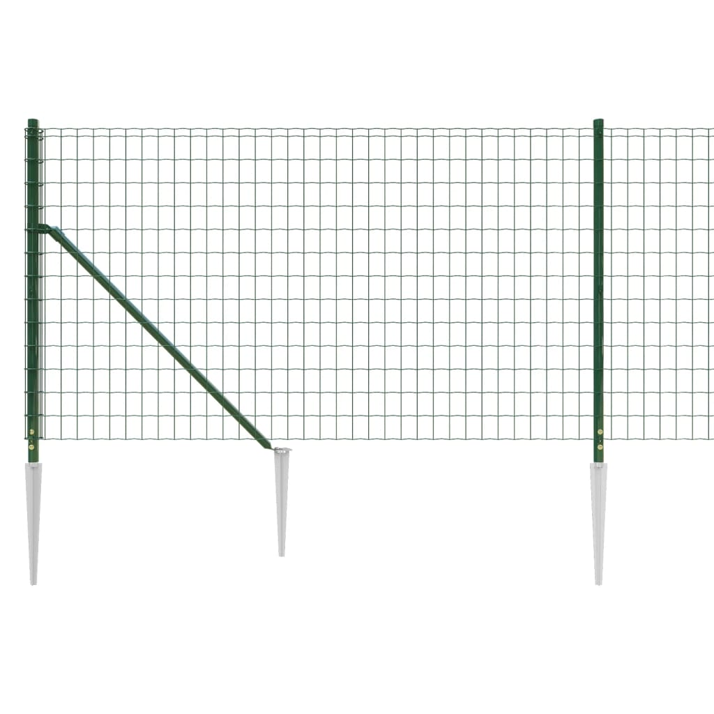 Recinzione Metallica con Picchetti Ancoraggio Verde 1x25 m