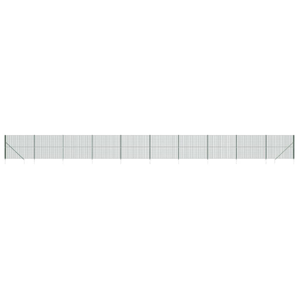Recinzione Metallica con Picchetti Ancoraggio Verde 1,4x25 m
