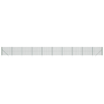 Recinzione Metallica con Picchetti Ancoraggio Verde 1,6x25 m
