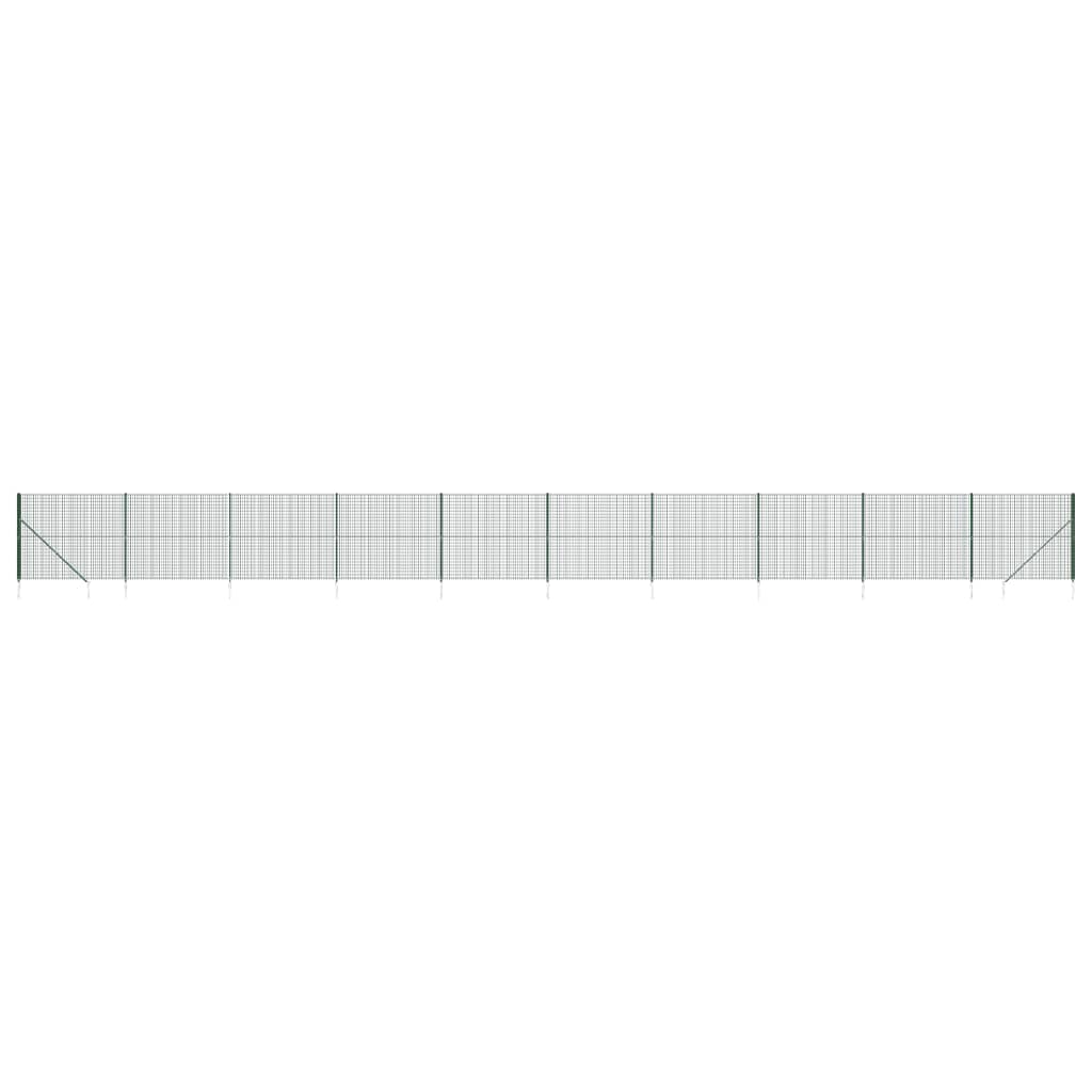 Recinzione Metallica con Picchetti Ancoraggio Verde 2x25 m