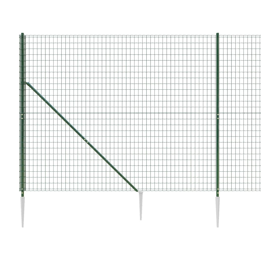 Recinzione Metallica con Picchetti Ancoraggio Verde 2x25 m