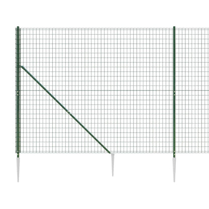 Recinzione Metallica con Picchetti Ancoraggio Verde 2x25 m