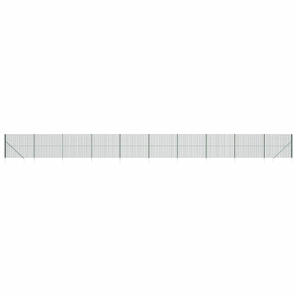 Recinzione Metallica con Picchetti Ancoraggio Verde 2,2x25 m
