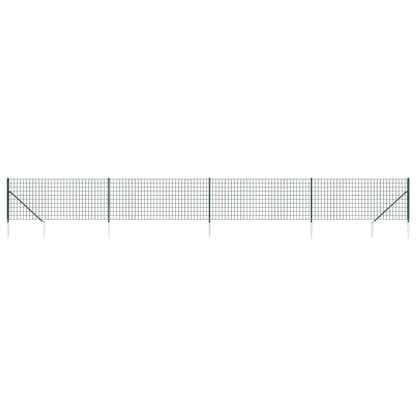 Recinzione Metallica con Picchetti Ancoraggio Verde 0,8x10 m