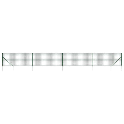 Recinzione Metallica con Picchetti Ancoraggio Verde 1x10 m