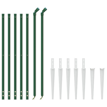 Recinzione Metallica con Picchetti Ancoraggio Verde 1x10 m