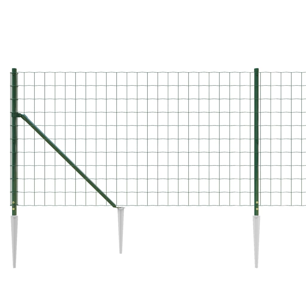 Recinzione Metallica con Picchetti Ancoraggio Verde 1x10 m